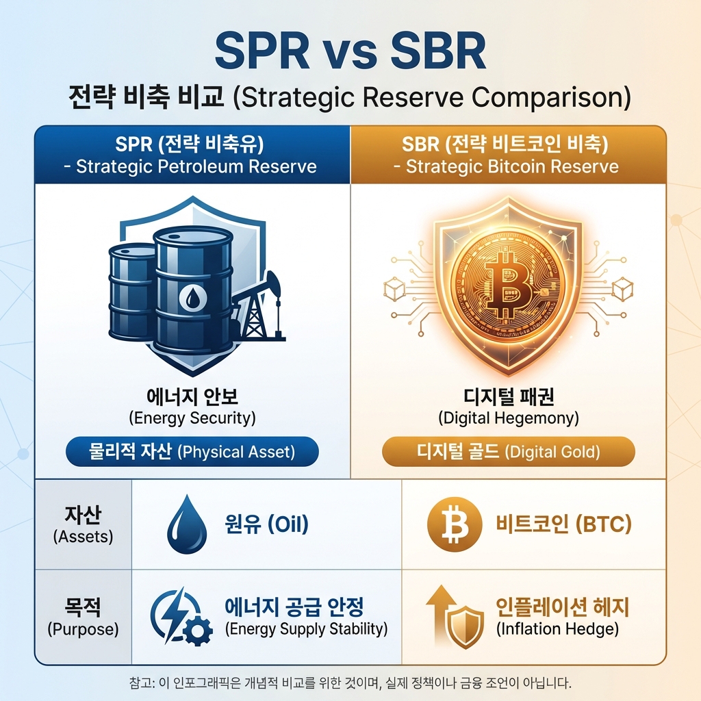 SPR 비축유 vs SBR 비트코인 비축 비교